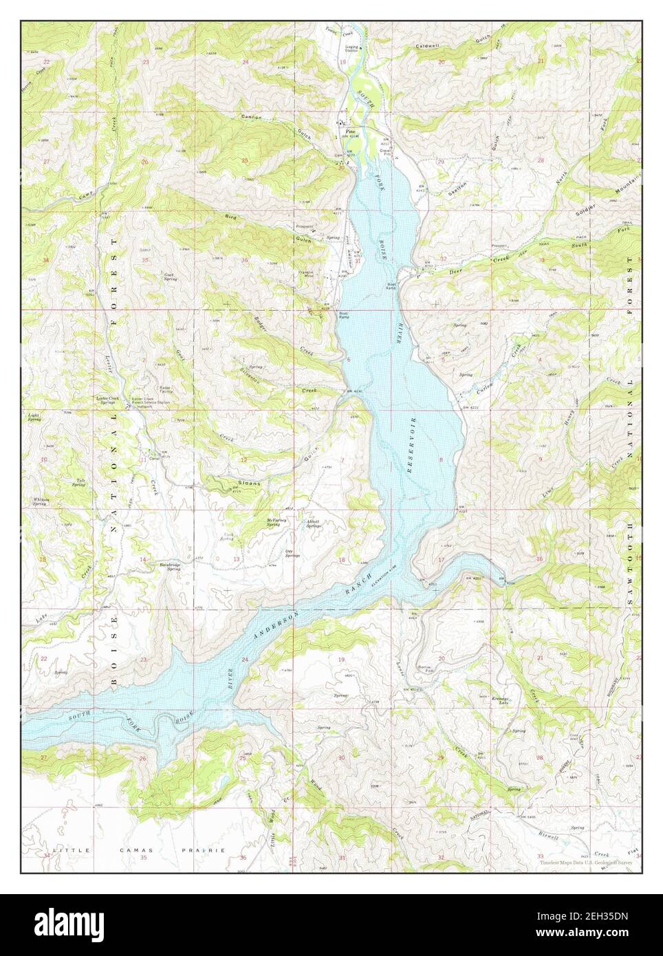 Pine, Idaho, map 1973, 124000, United States of America by Timeless Maps, data U.S. Geological