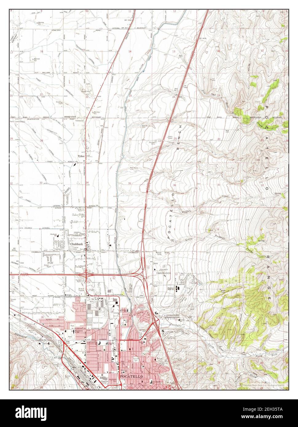 Pocatello North, Idaho, map 1971, 1:24000, United States of America by Timeless Maps, data U.S ...