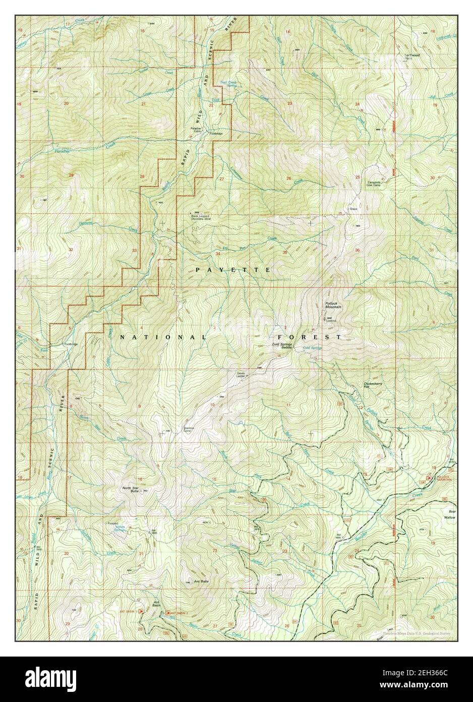 Pollock Mountain, Idaho, map 2004, 124000, United States of America by