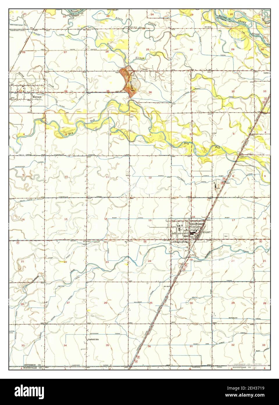 Rigby, Idaho, map 1949, 1:24000, United States of America by Timeless Maps, data U.S. Geological Survey Stock Photo