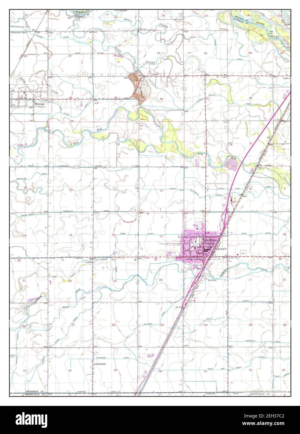 Rigby, Idaho, map 1949, 1:24000, United States of America by Timeless Maps, data U.S. Geological Survey Stock Photo