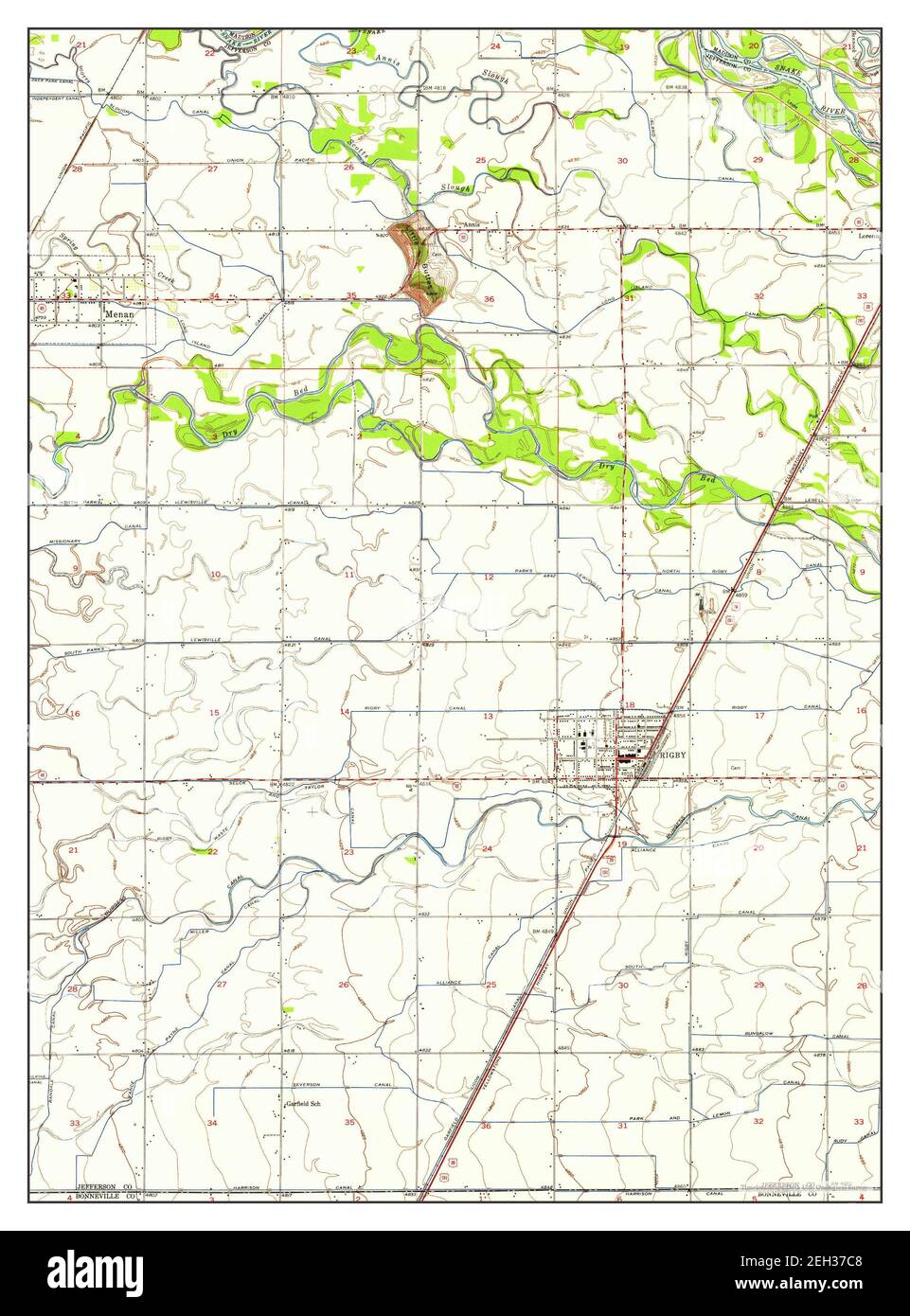 Rigby, Idaho, map 1948, 1:24000, United States of America by Timeless Maps, data U.S. Geological Survey Stock Photo