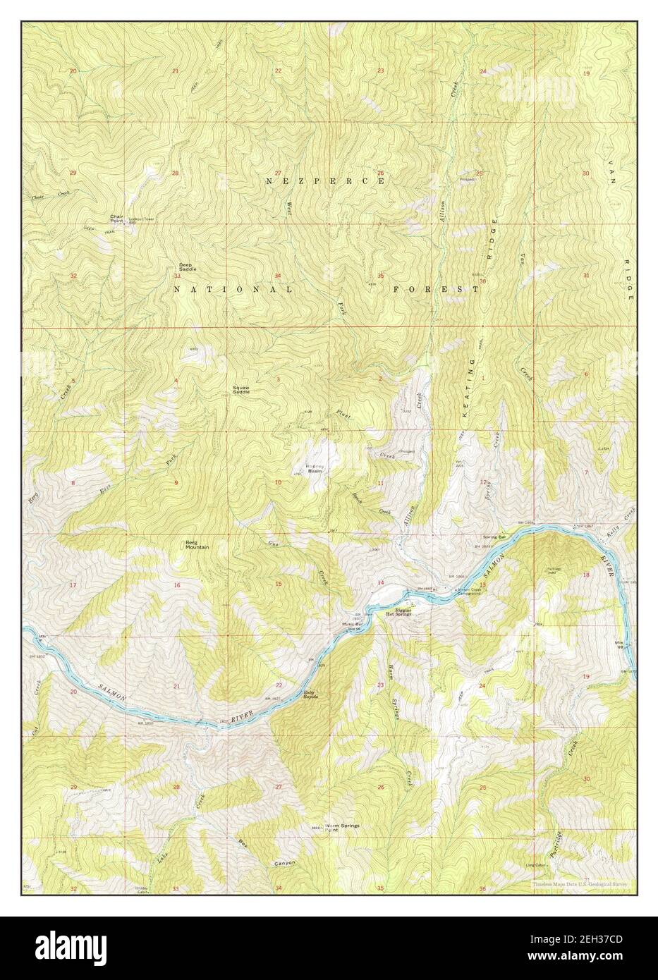 Riggins Hot Springs, Idaho, map 1964, 124000, United States of America