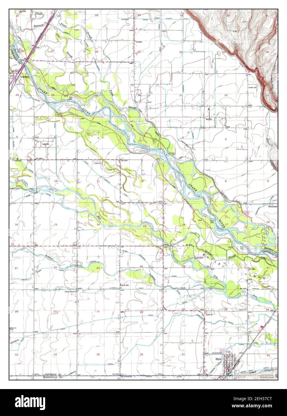 Ririe, Idaho, map 1950, 1:24000, United States of America by Timeless Maps, data U.S. Geological Survey Stock Photo
