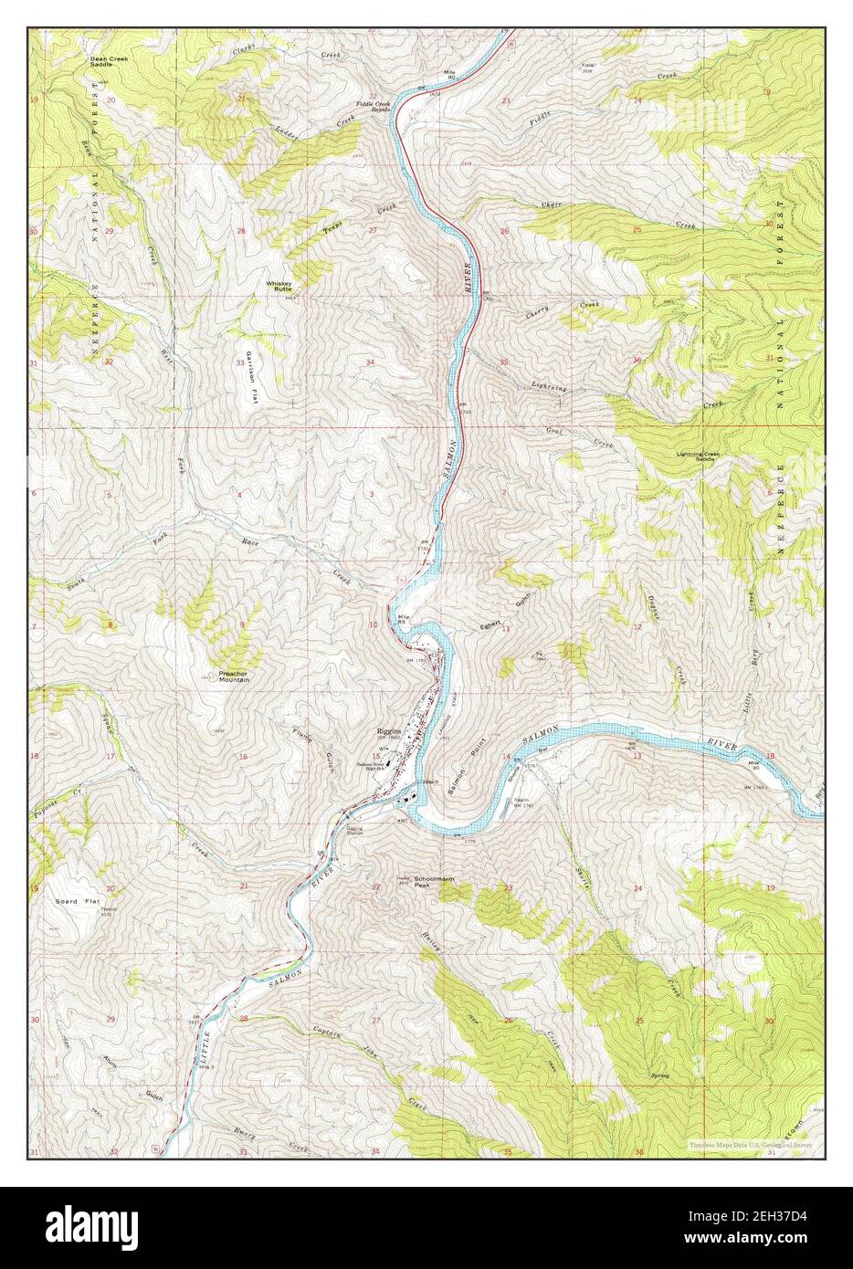 Riggins, Idaho, map 1964, 124000, United States of America by Timeless