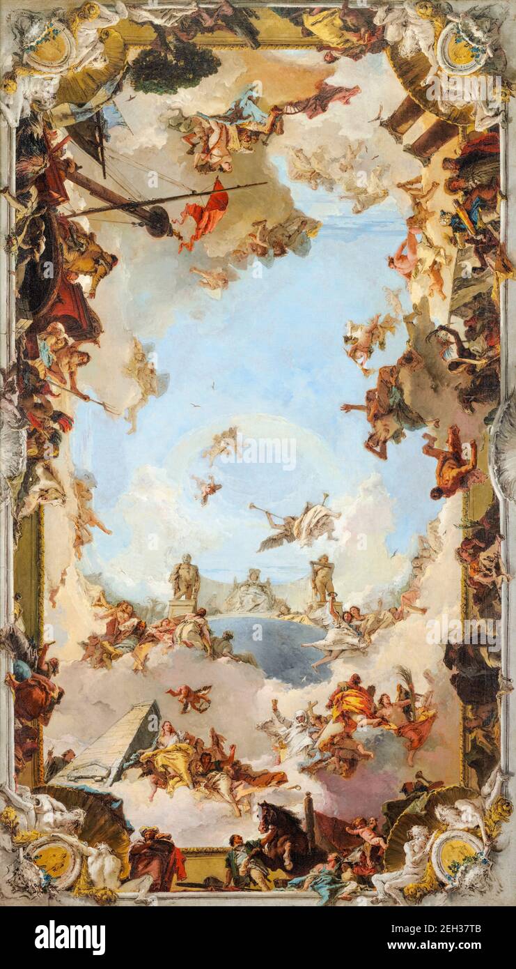 Giovanni Battista Tiepolo, Wealth and Benefits of the Spanish Monarchy under Charles III, painting, 1762 Stock Photo