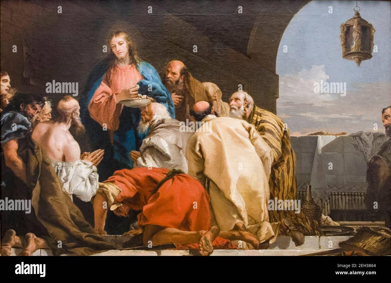 The Institution of the Eucharist, painting by Giovanni Domenico Tiepolo, 1753 Stock Photo