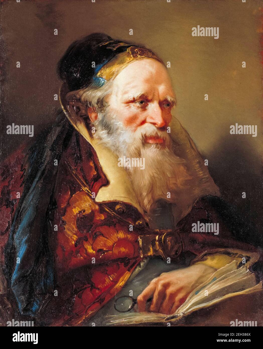 Giovanni Domenico Tiepolo, Head of a Philosopher, painting, 1750-1769 Stock Photo