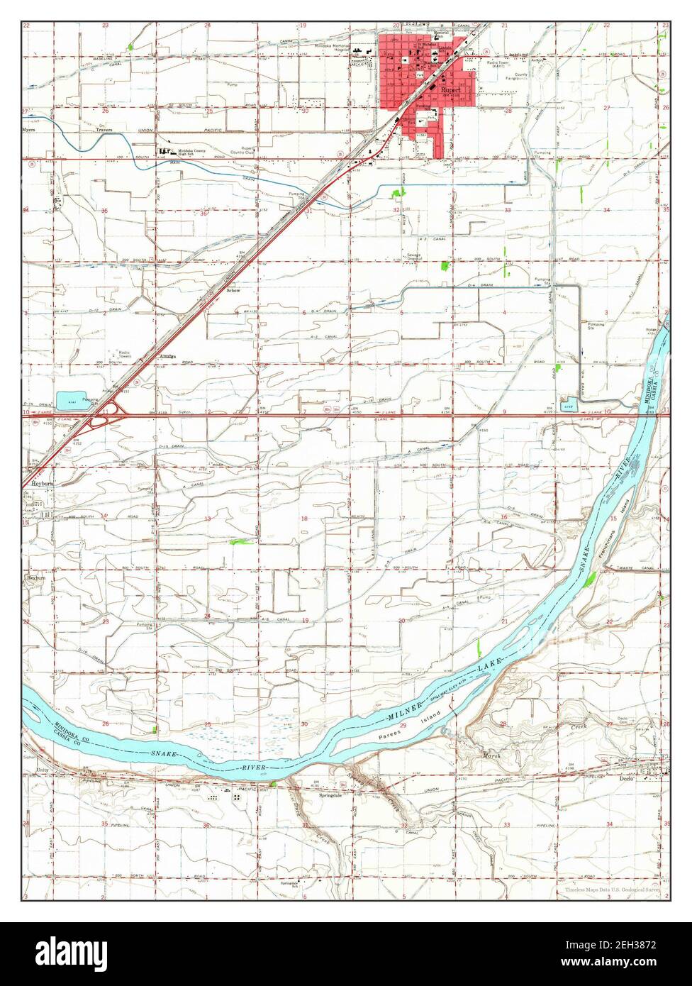 Rupert SW, Idaho, map 1964, 124000, United States of America by