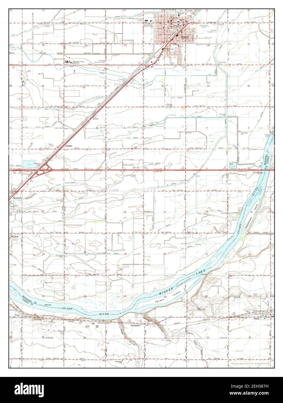 Rupert, Idaho, map 1964, 124000, United States of America by Timeless