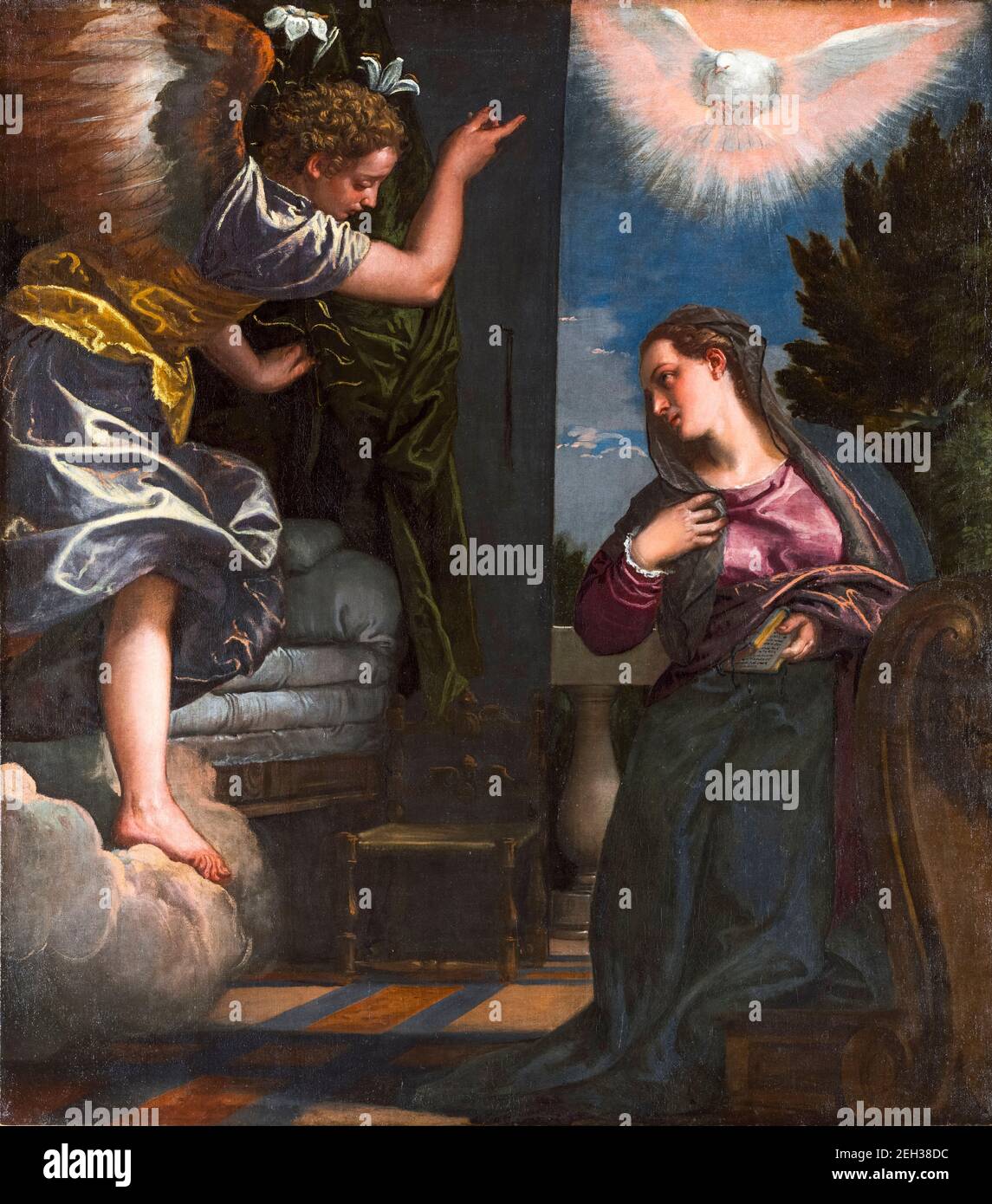 Paolo Veronese and workshop, The Annunciation, painting, circa 1580 Stock Photo