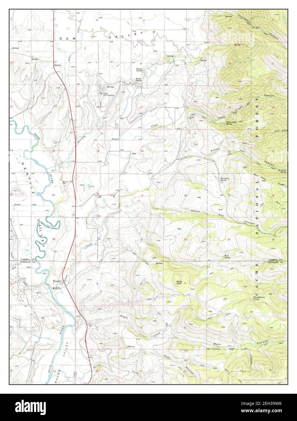 Thatcher, Idaho, map 1969, 124000, United States of America by Timeless Maps, data U.S