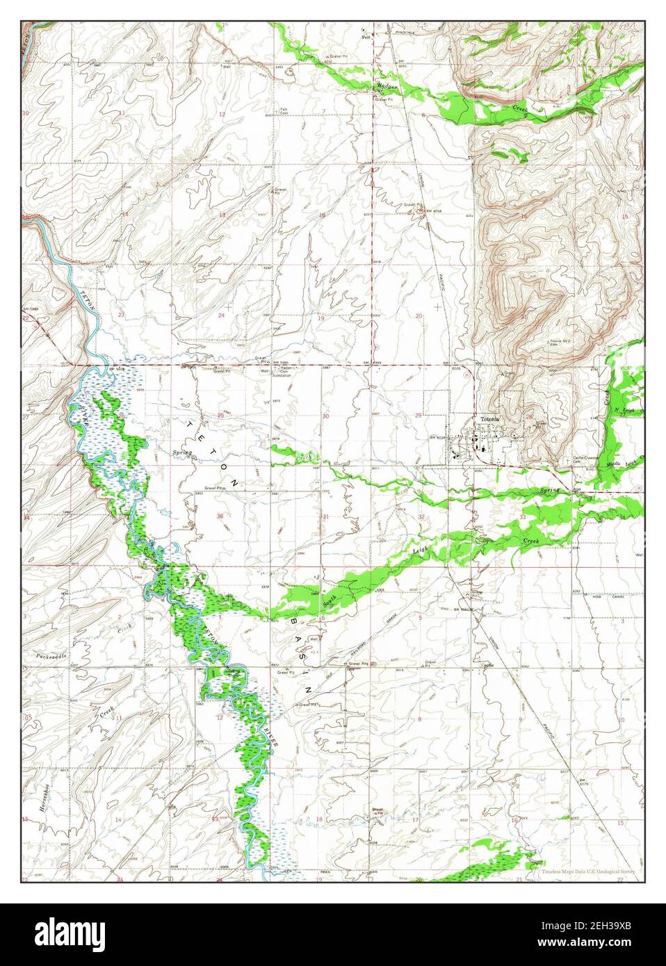 Tetonia, Idaho, map 1965, 1:24000, United States of America by Timeless Maps, data U.S. Geological Survey Stock Photo