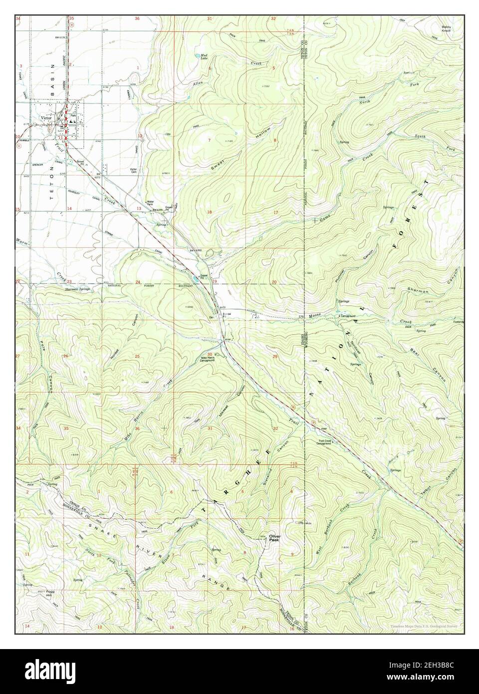 Victor, Idaho, map 1978, 124000, United States of America by Timeless