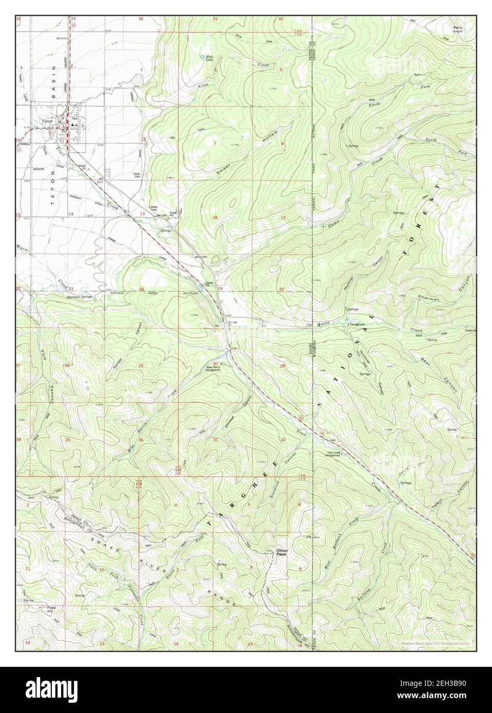 Victor, Idaho, map 1978, 124000, United States of America by Timeless