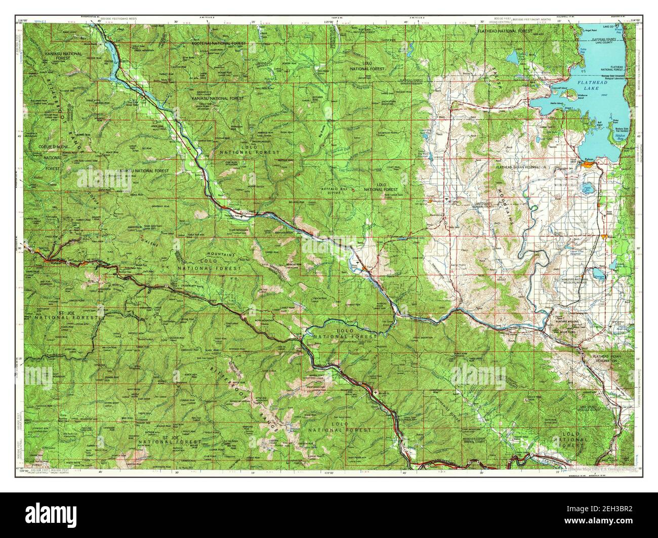 Wallace, Idaho, map 1956, 1250000, United States of America by