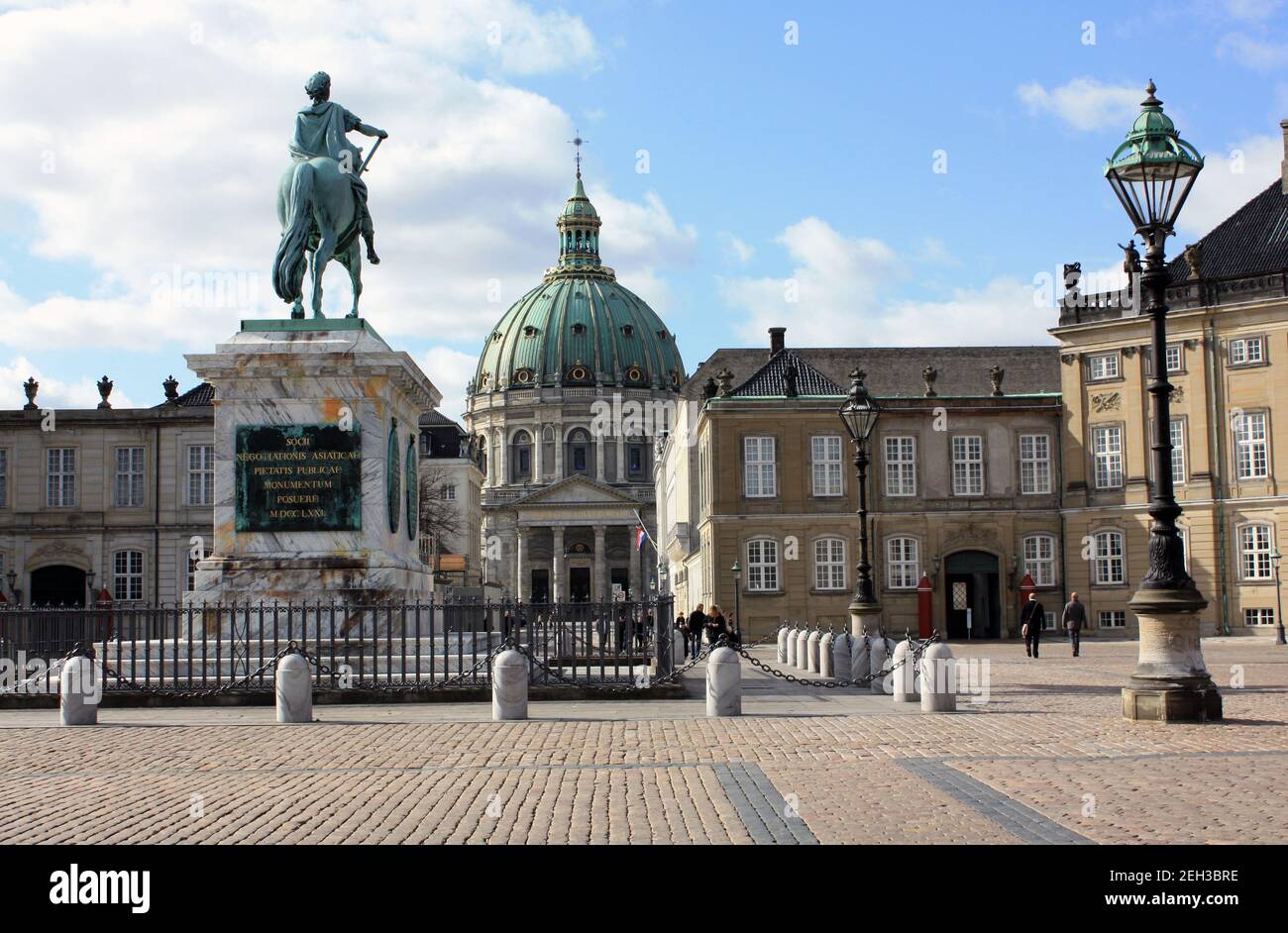 Amalienborg Slotsplads, Copenhagen Denmark Stock Photo