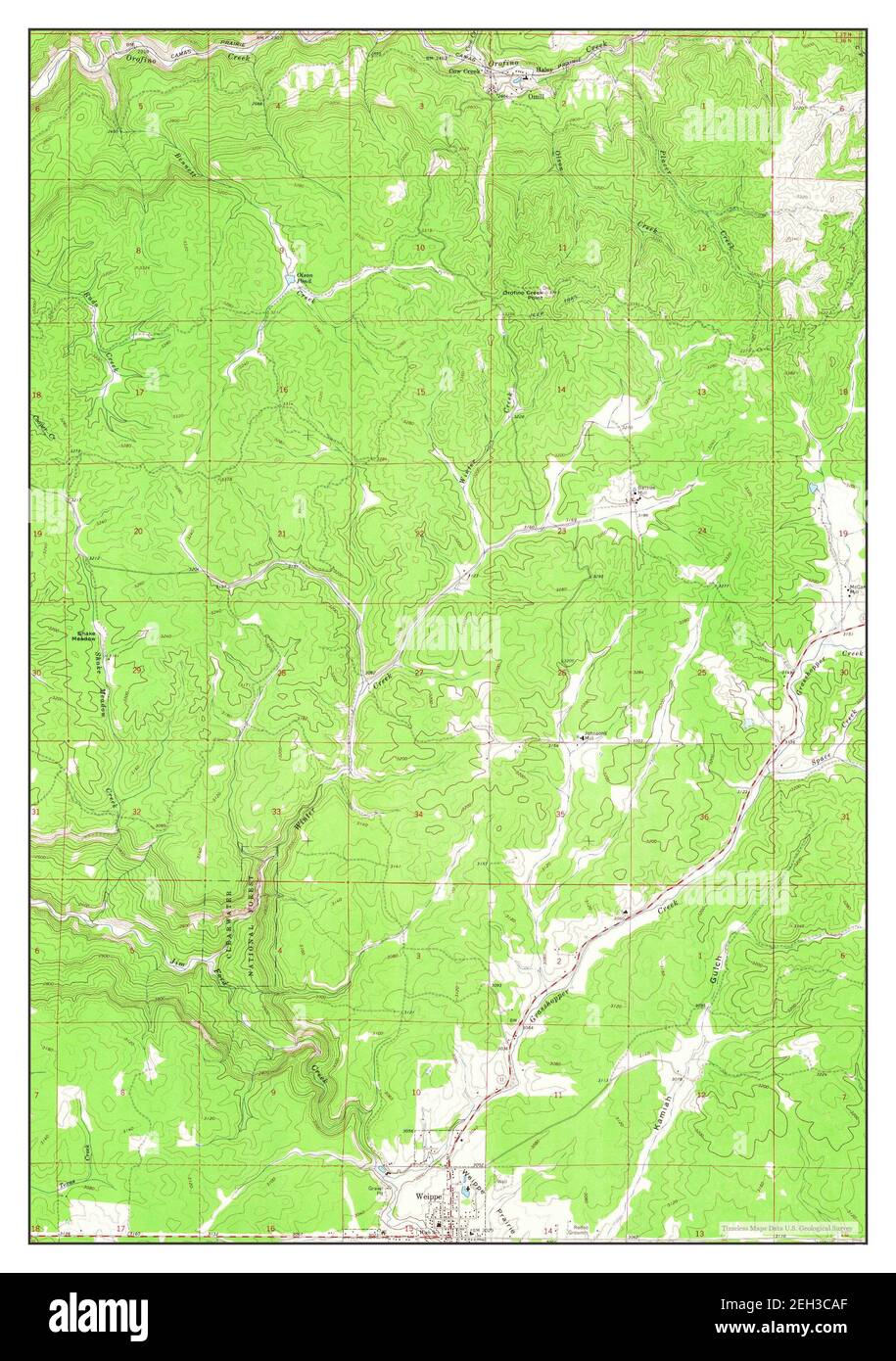 Weippe North, Idaho, map 1966, 124000, United States of America by