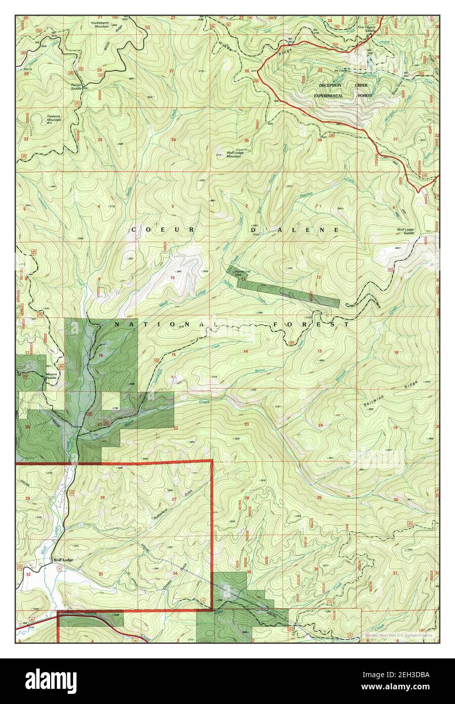 Wolf Lodge, Idaho, map 1996, 1:24000, United States of America by