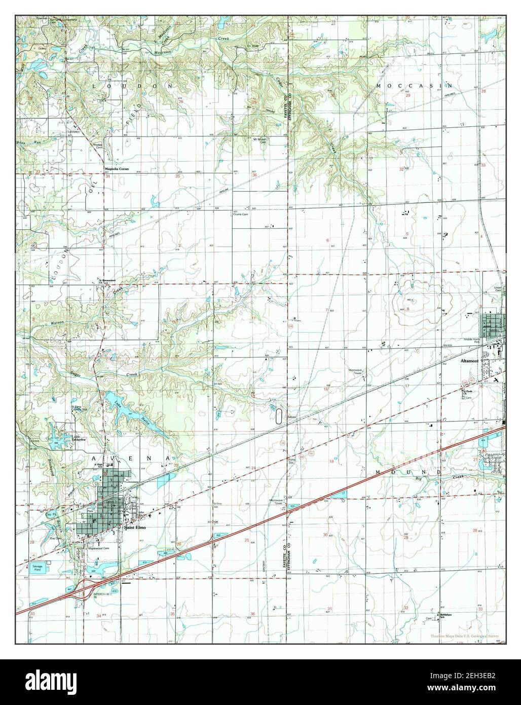 Altamont West, Illinois, map 1998, 124000, United States of America by