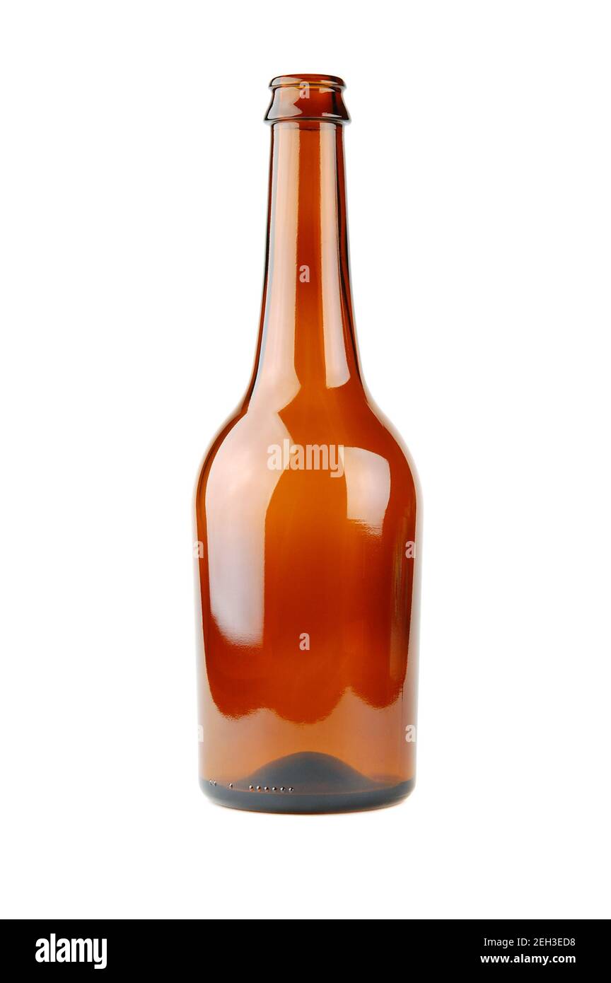 Empty wine bottle isolated on a white background Stock Photo