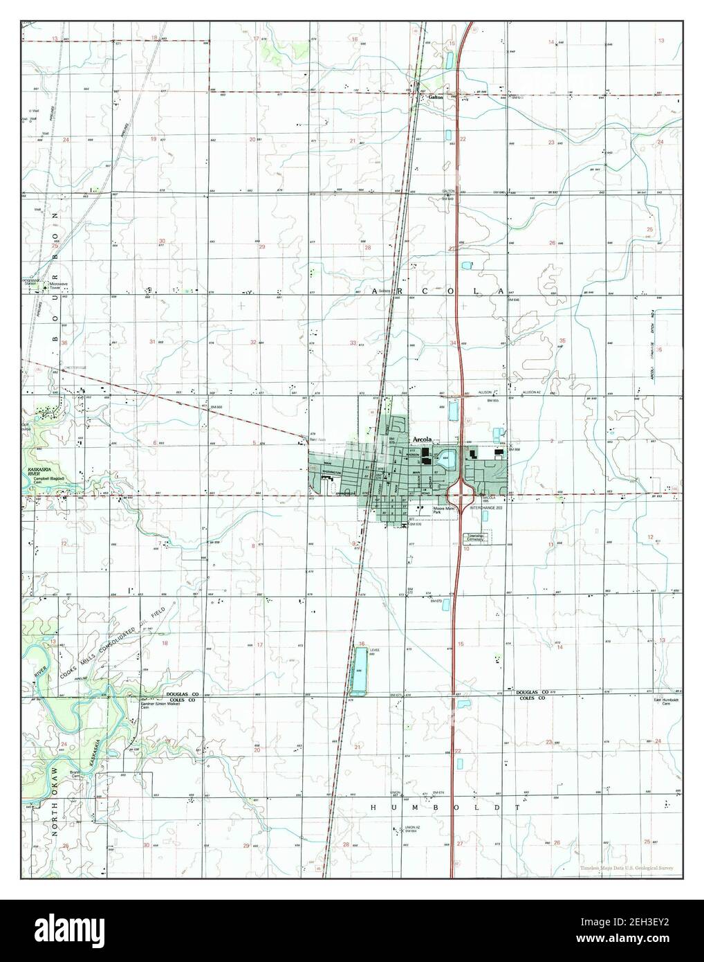 Map of arcola hi-res stock photography and images - Alamy