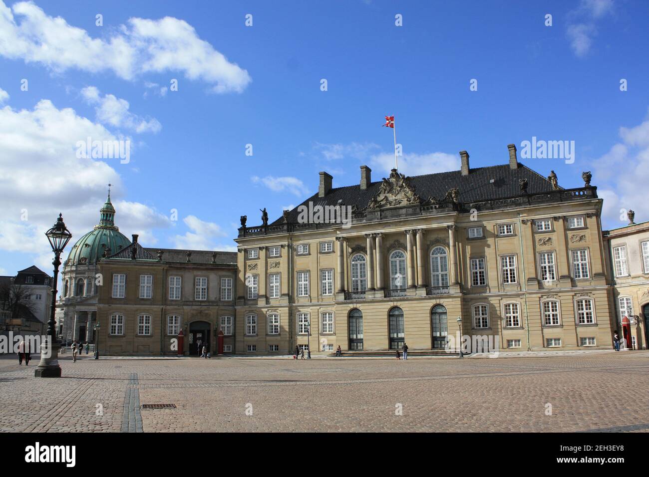 Amalienborg Slotsplads, Copenhagen Denmark Stock Photo