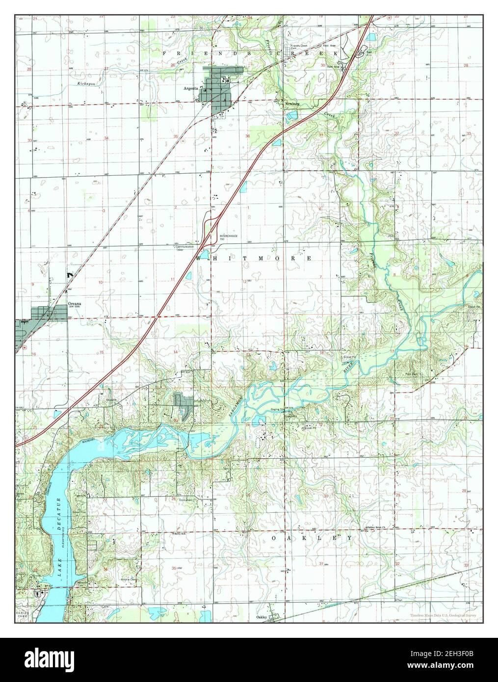 Argenta, Illinois, map 1998, 124000, United States of America by