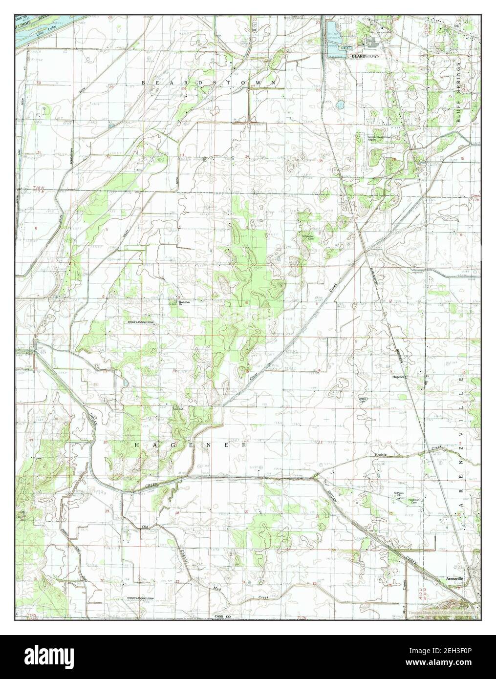 Arenzville West, Illinois, map 1983, 124000, United States of America
