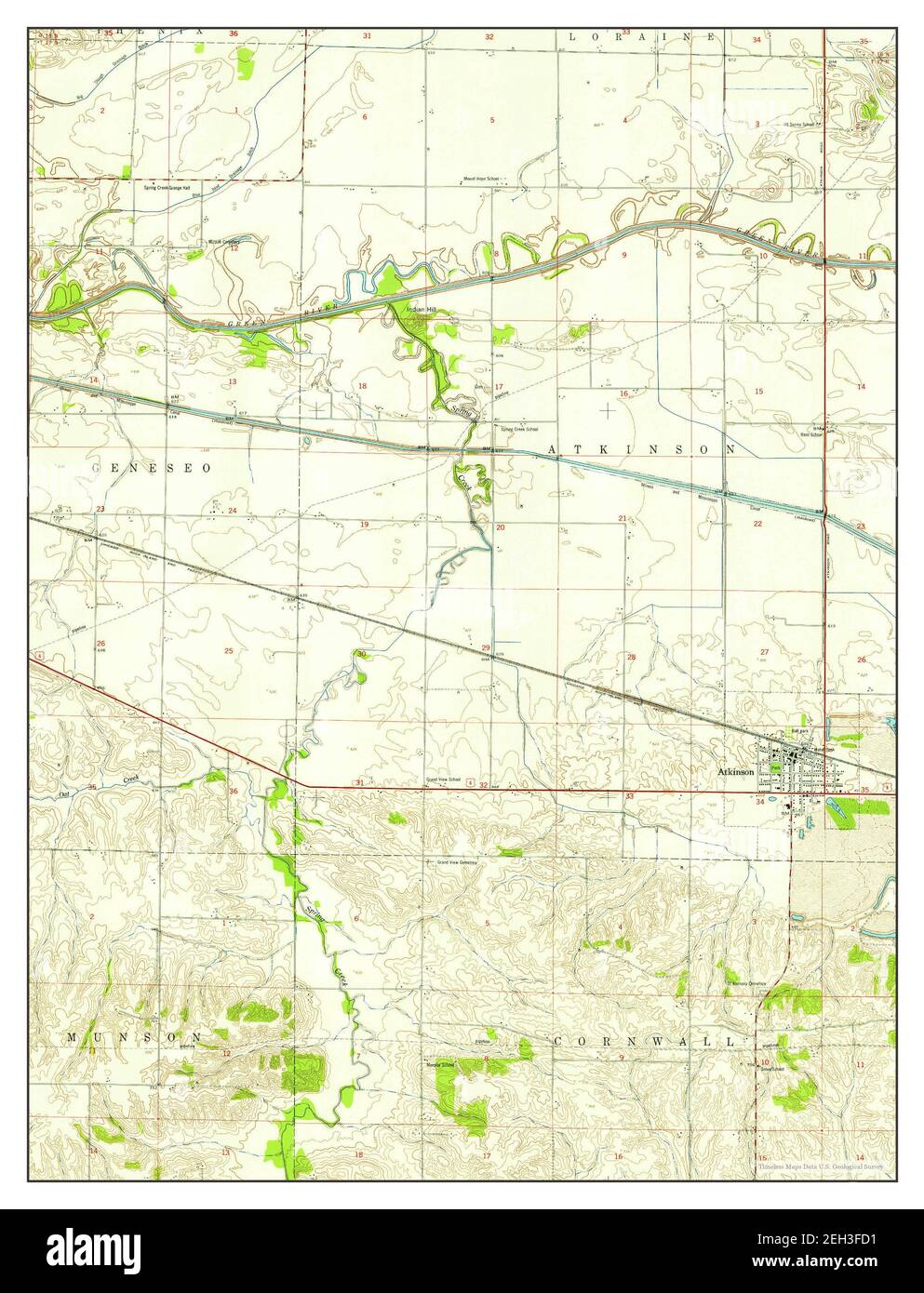 Atkinson, Illinois, map 1953, 124000, United States of America by