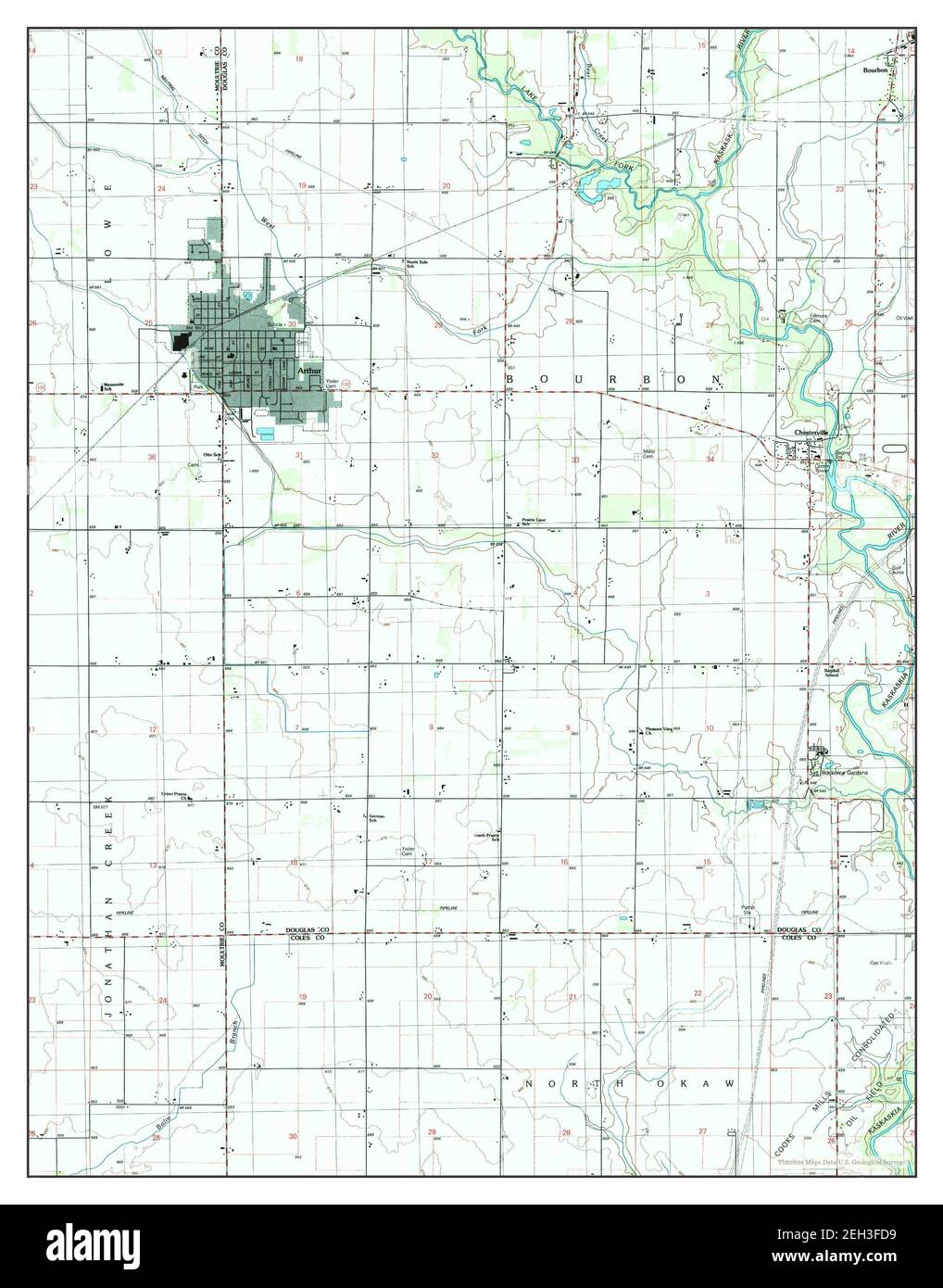 Arthur, Illinois, map 1998, 124000, United States of America by Timeless Maps, data U.S