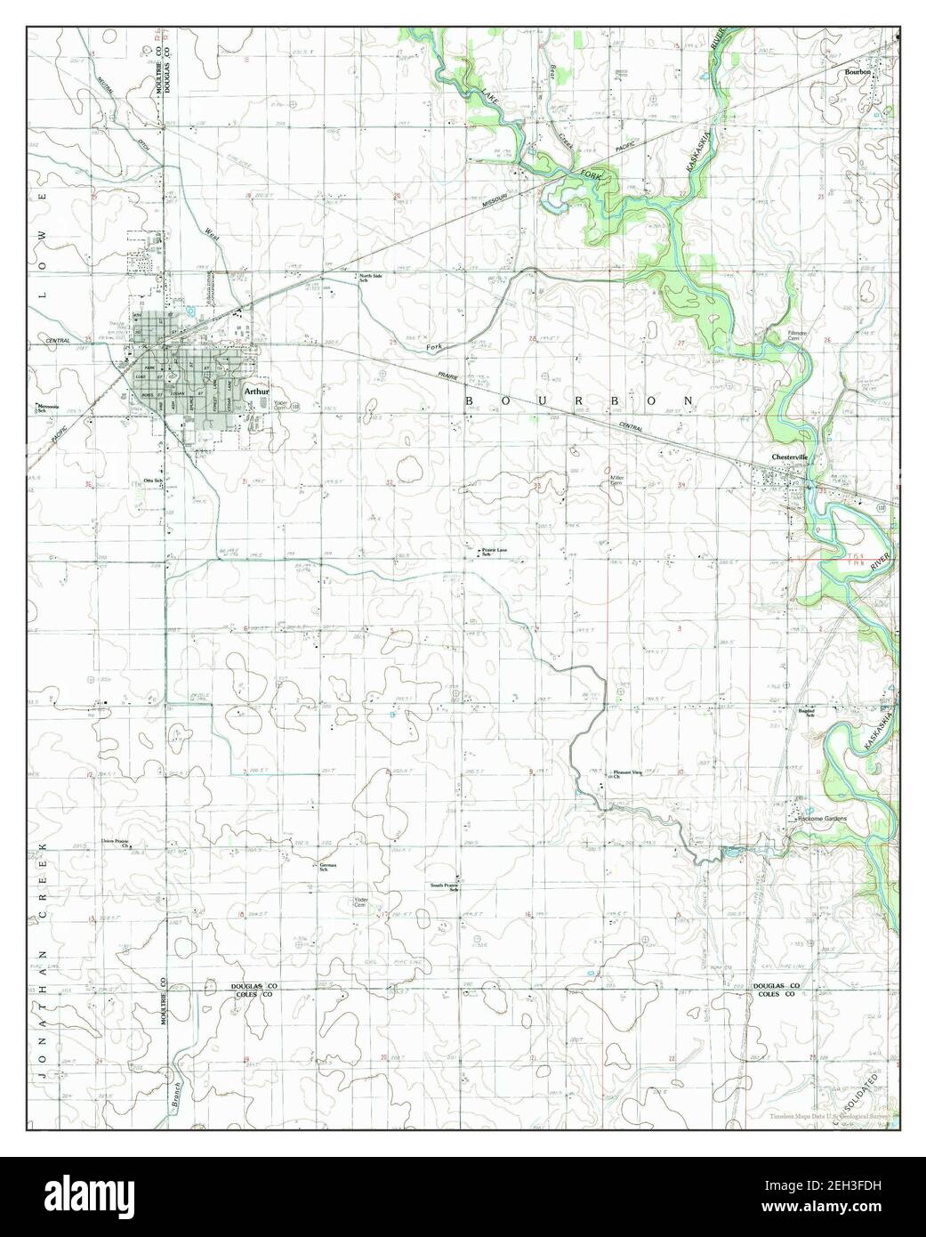 Arthur, Illinois, map 1983, 124000, United States of America by