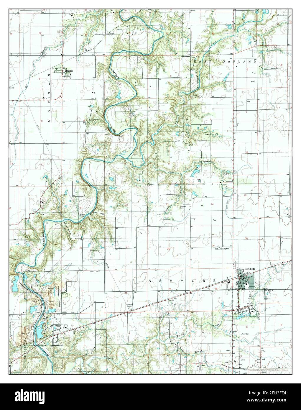 Ashmore, Illinois, map 1998, 124000, United States of America by