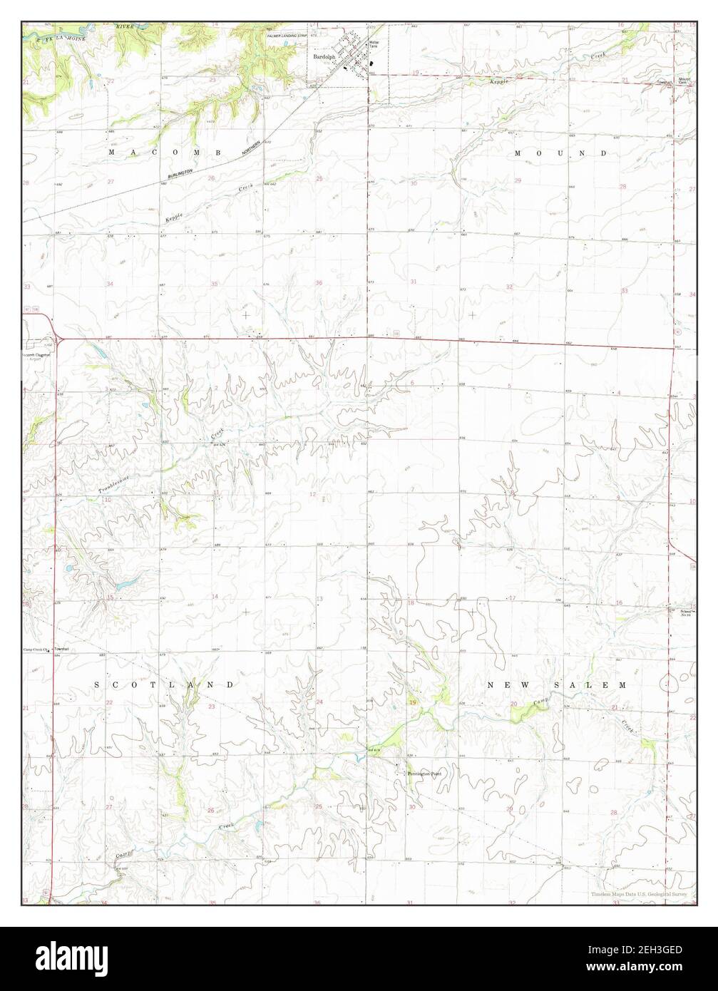 Bardolph, Illinois, map 1974, 124000, United States of America by