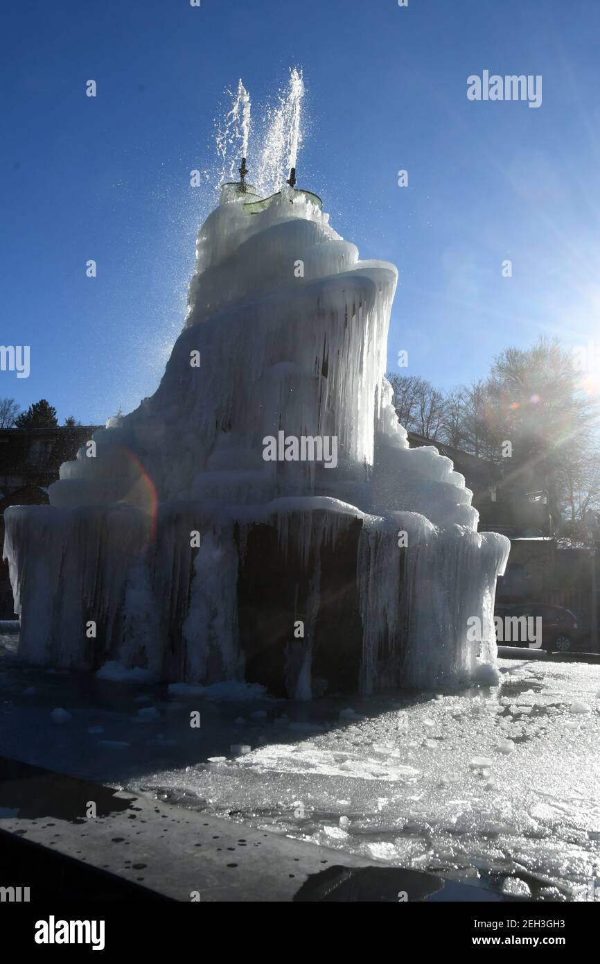 Gambarie RC -  Fountain snowy with stalactites Credit Giuseppe Andidero Stock Photo