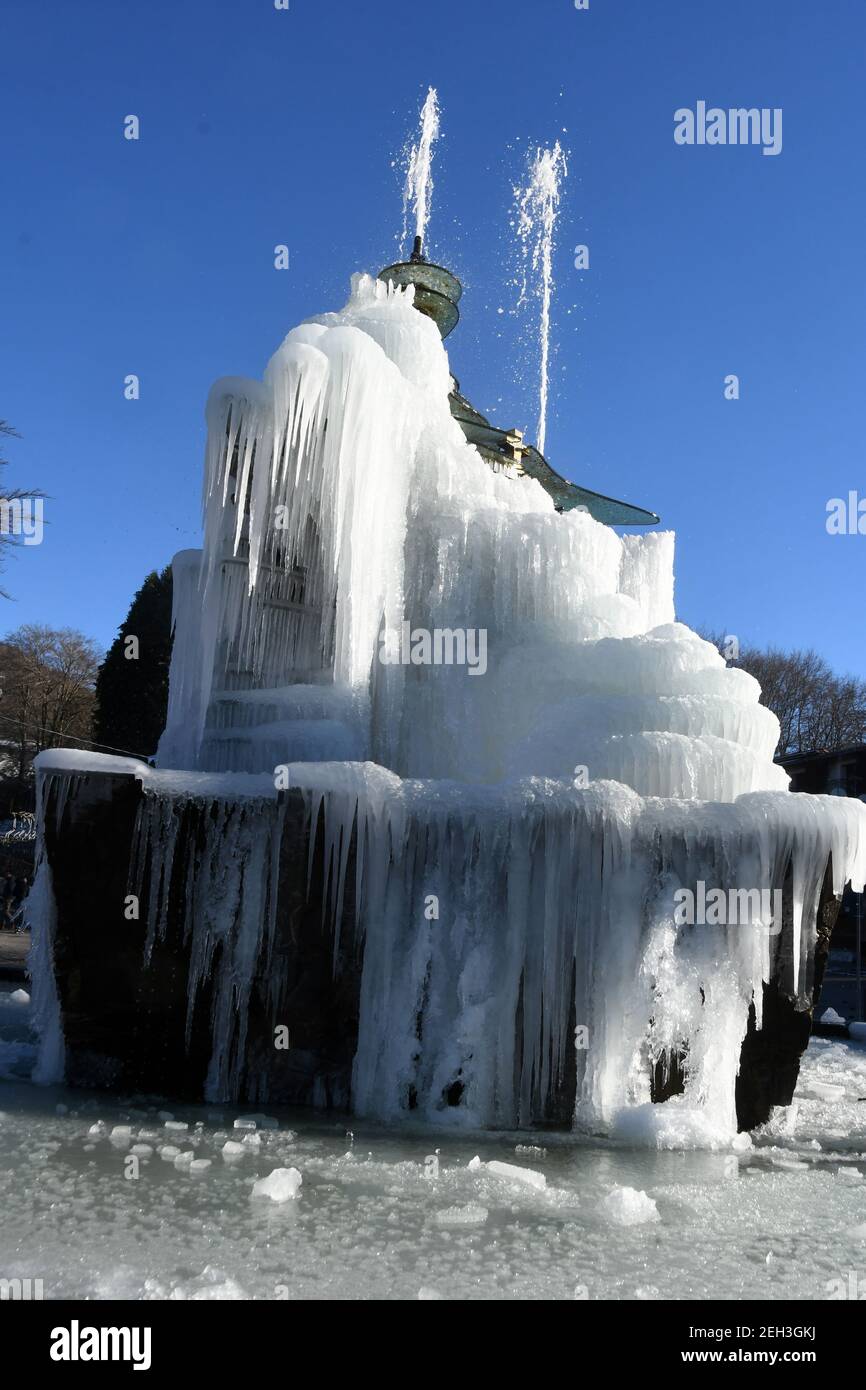 Gambarie RC -  Fountain snowy with stalactites Credit Giuseppe Andidero Stock Photo