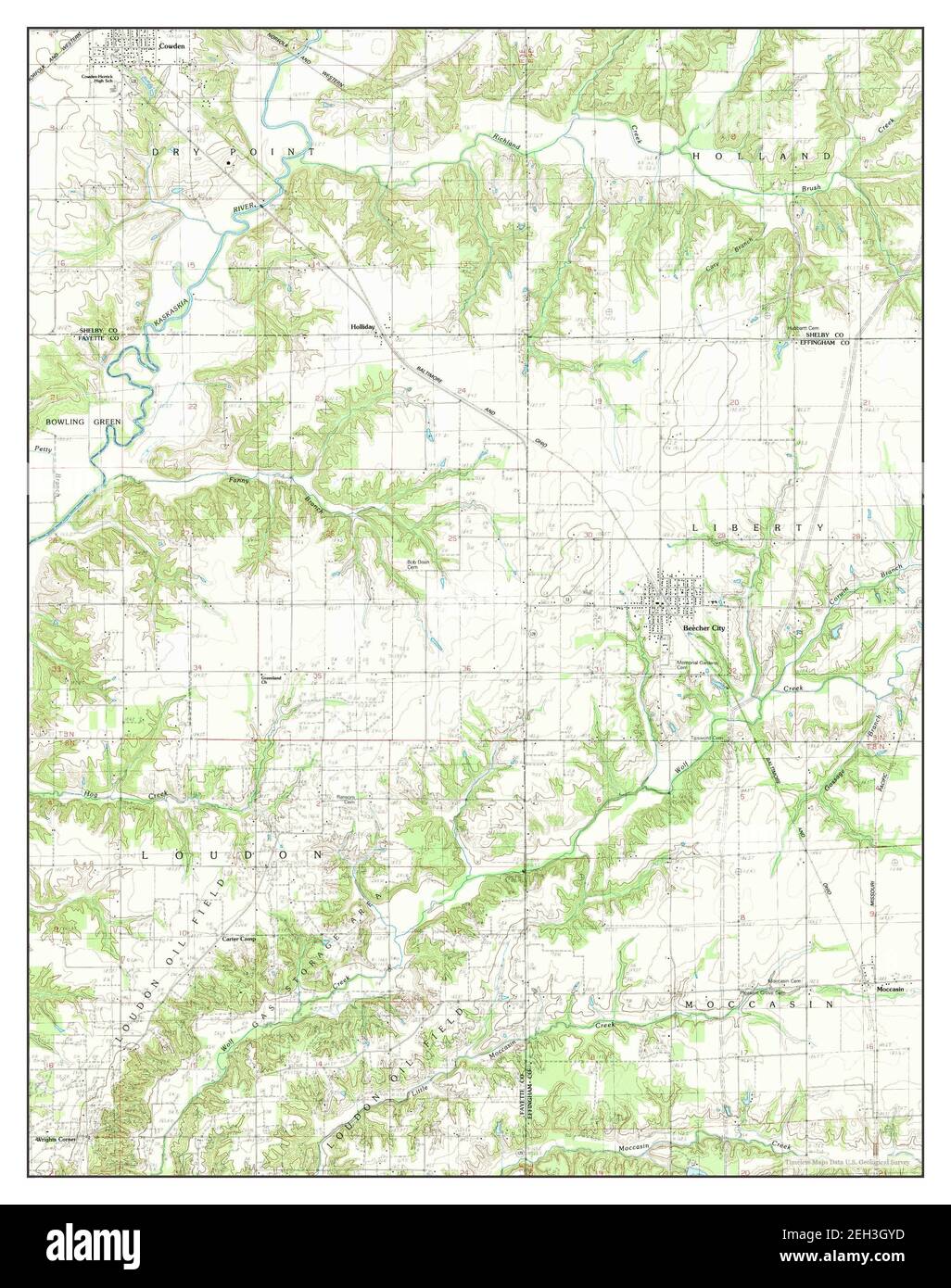 Beecher City, Illinois, map 1983, 124000, United States of America by