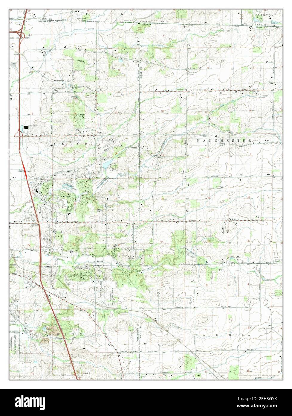 Belvidere NW, Illinois, map 1993, 124000, United States of America by