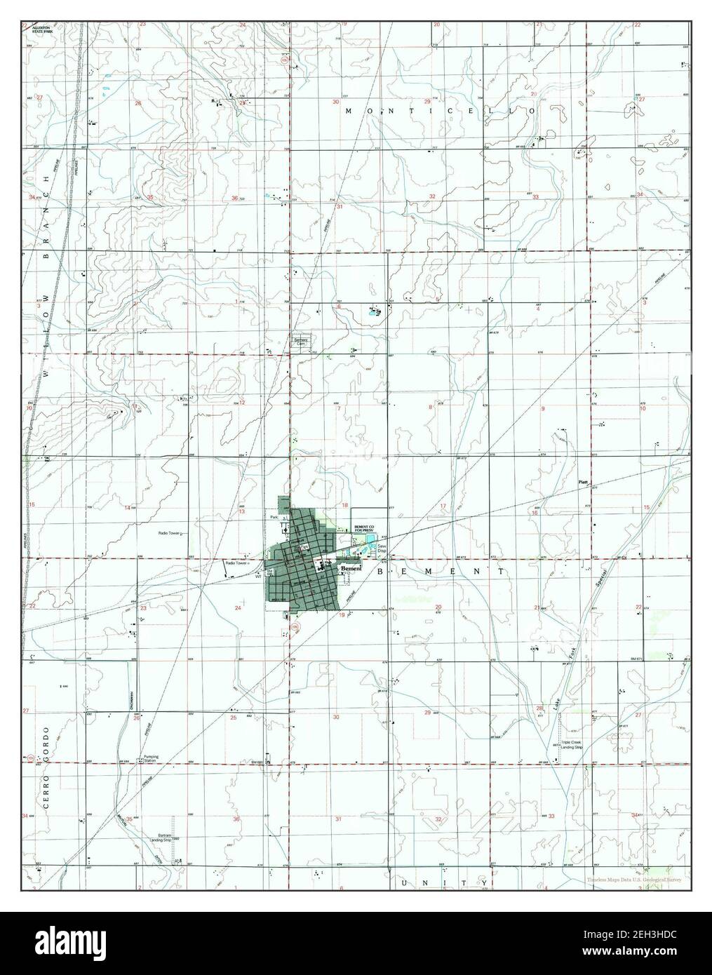 Bement, Illinois, map 1998, 124000, United States of America by Timeless Maps, data U.S