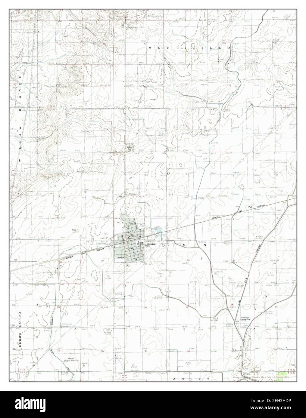 Bement, Illinois, map 1983, 124000, United States of America by Timeless Maps, data U.S