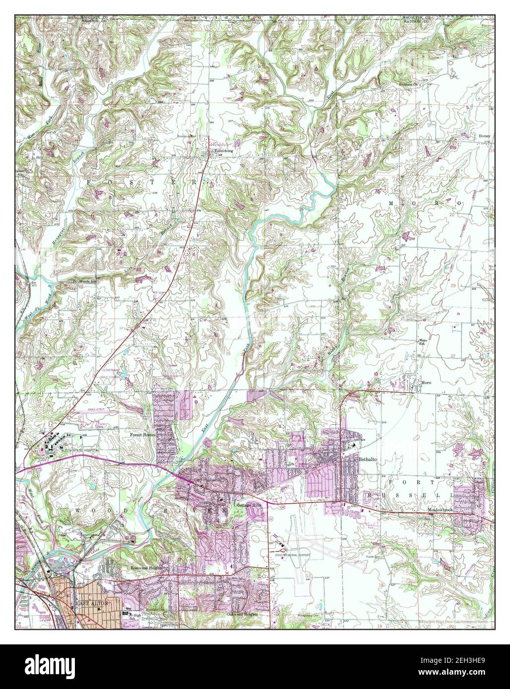 Bethalto, Illinois, map 1954, 124000, United States of America by