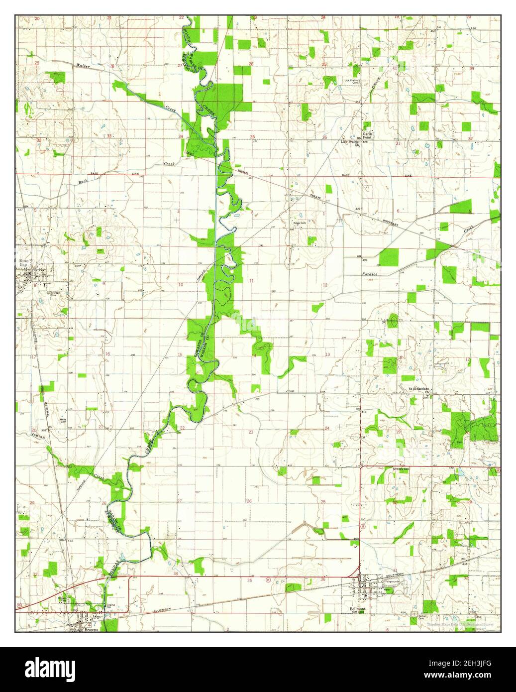 Bone Gap, Illinois, map 1959, 124000, United States of America by Timeless Maps, data U.S