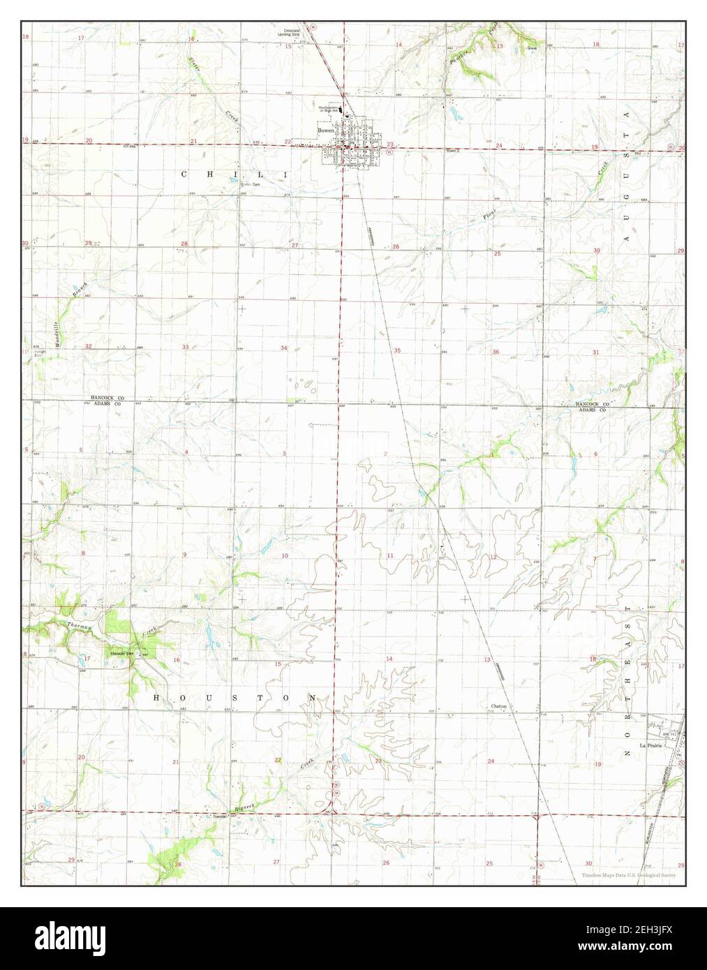 Bowen, Illinois, map 1981, 1:24000, United States of America by Timeless Maps, data U.S. Geological Survey Stock Photo