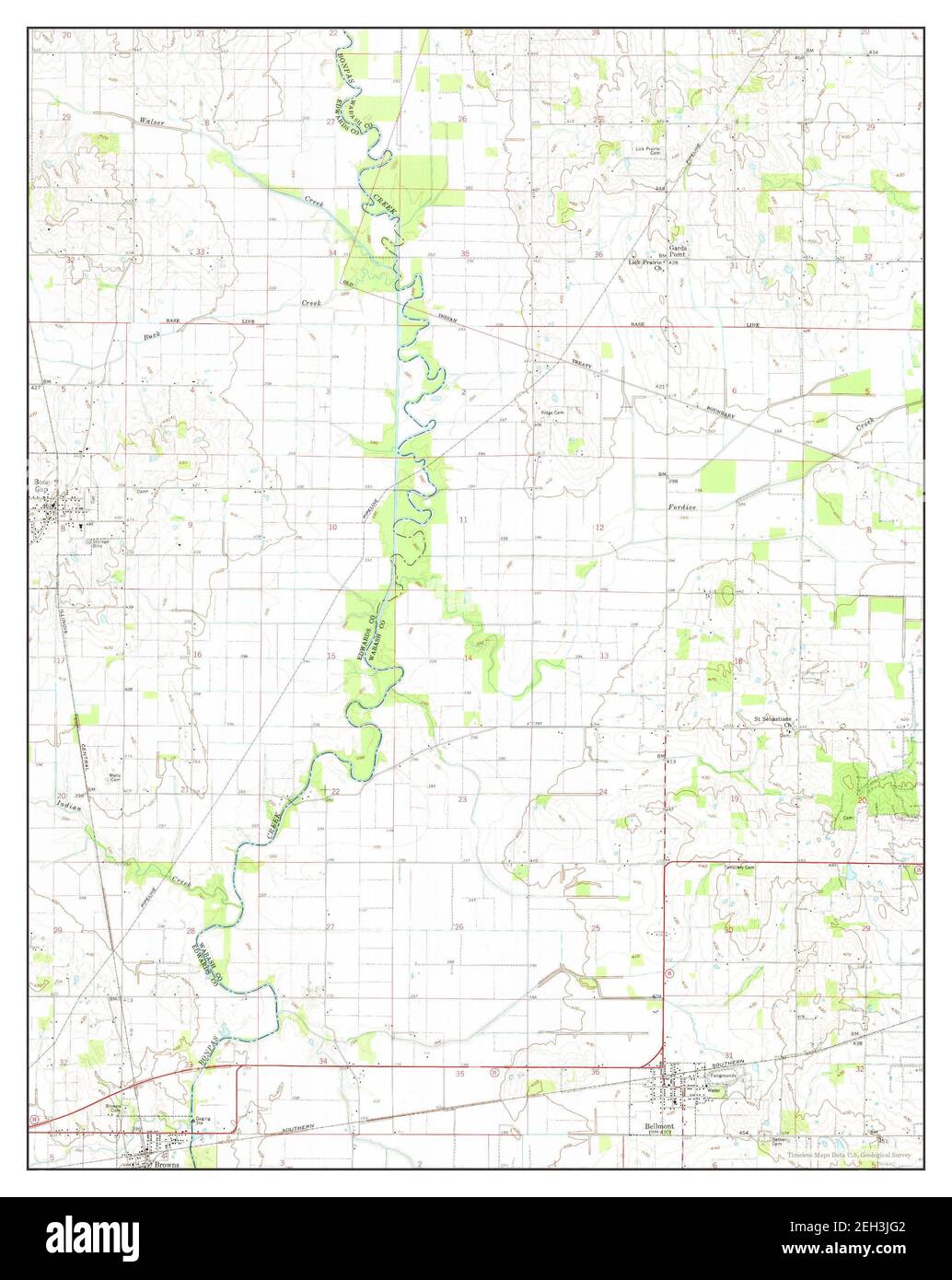 Bone Gap, Illinois, map 1959, 124000, United States of America by Timeless Maps, data U.S