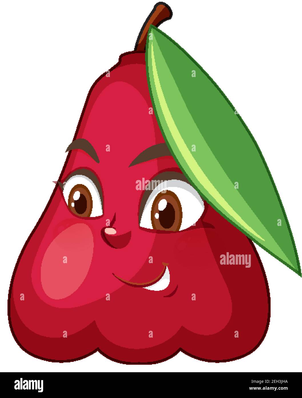 Rose apple cartoon character with facial expression illustration Stock