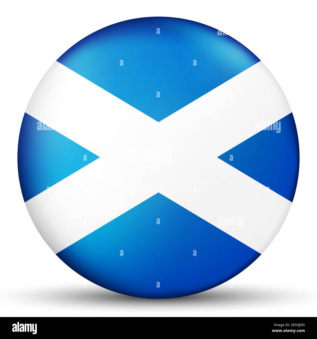 Glass light ball with flag of Scotland. Round sphere, template icon ...