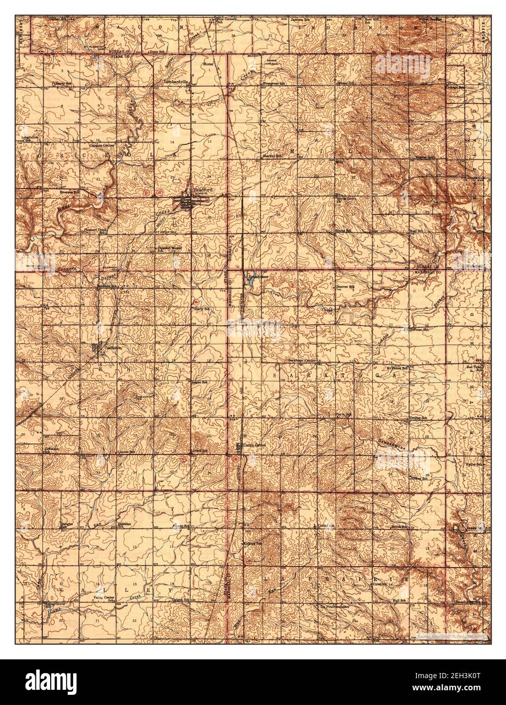 Bradford, Illinois, map 1945, 162500, United States of America by