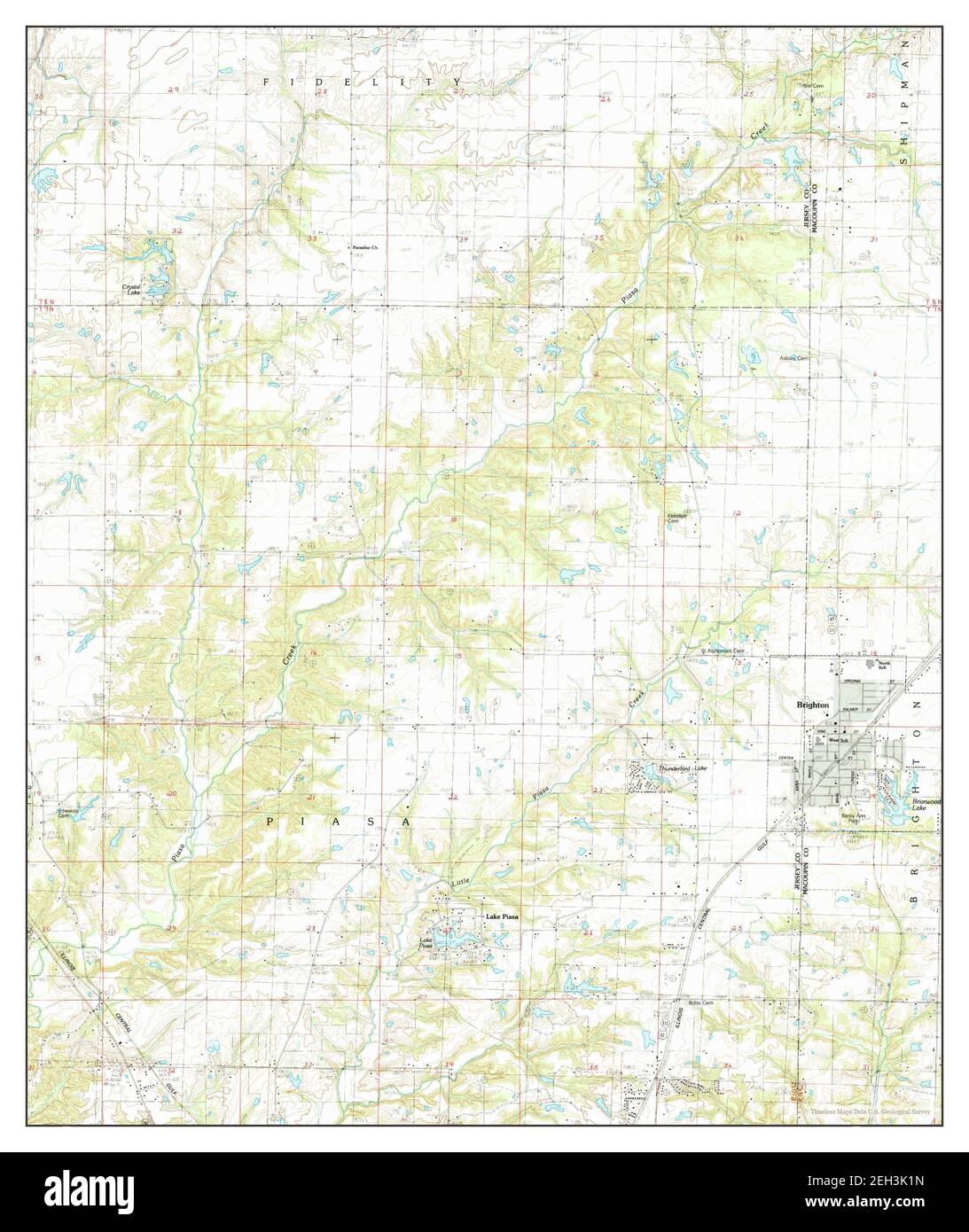 Brighton, Illinois, map 1983, 124000, United States of America by