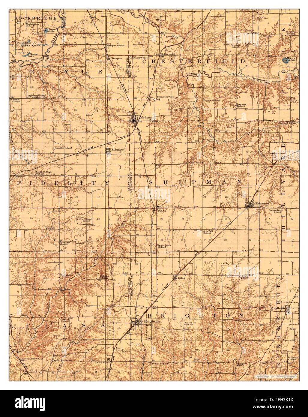 Brighton, Illinois, map 1928, 1:62500, United States of America by ...