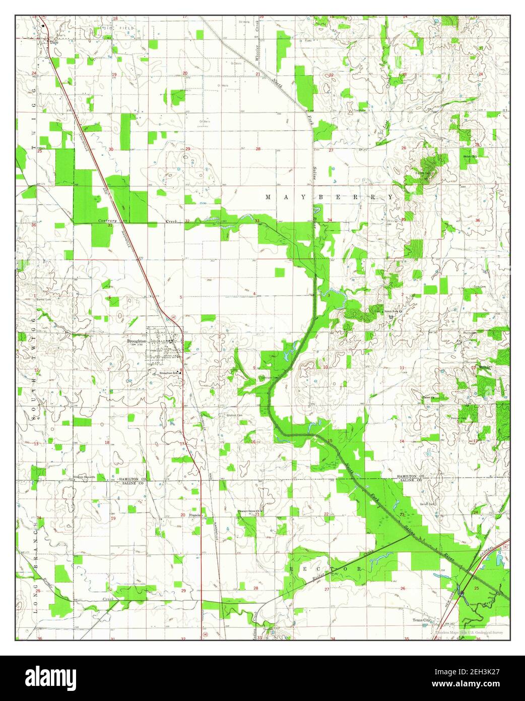 Broughton, Illinois, map 1963, 1:24000, United States of America by Timeless Maps, data U.S. Geological Survey Stock Photo